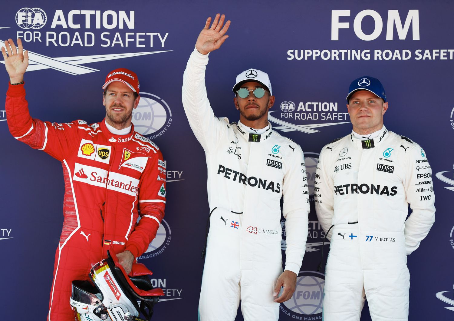 Vettel, Hamilton Bottas (afp)&nbsp;