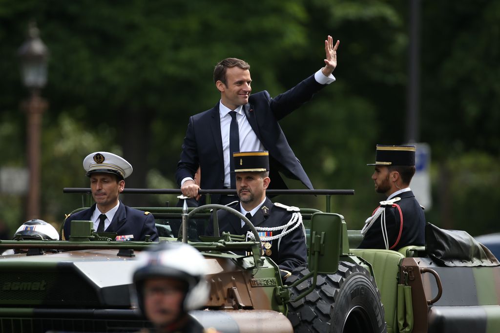 Emmanuel Macron il giorno dell'insediamento (Afp)