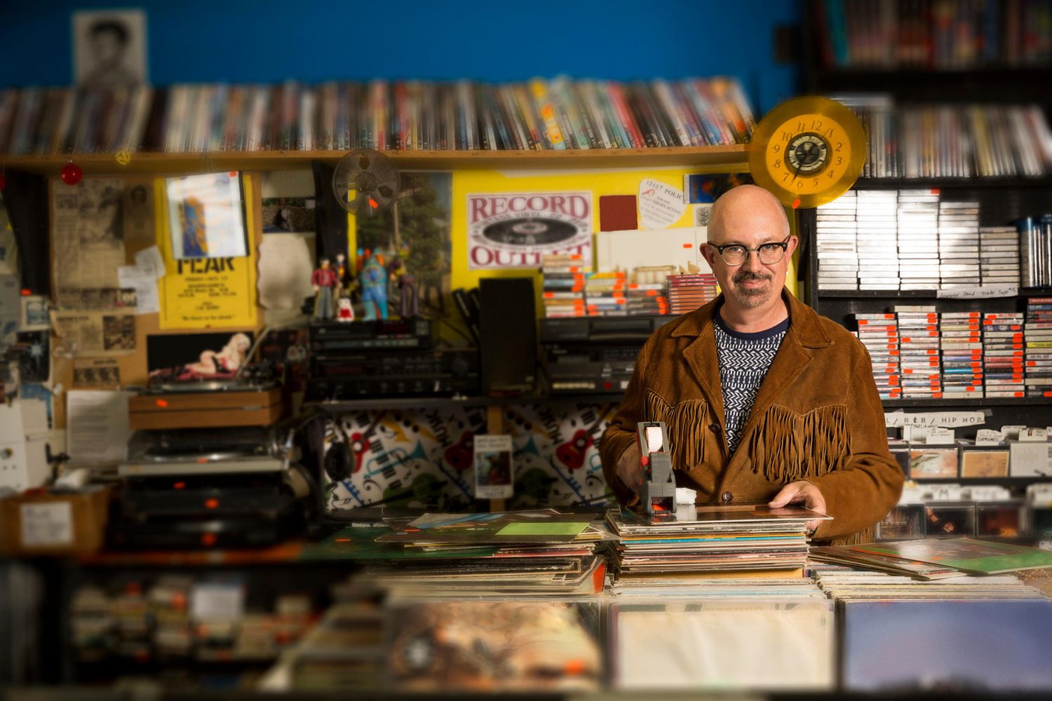 &nbsp;Vinili dischi musica negozio (Agf)