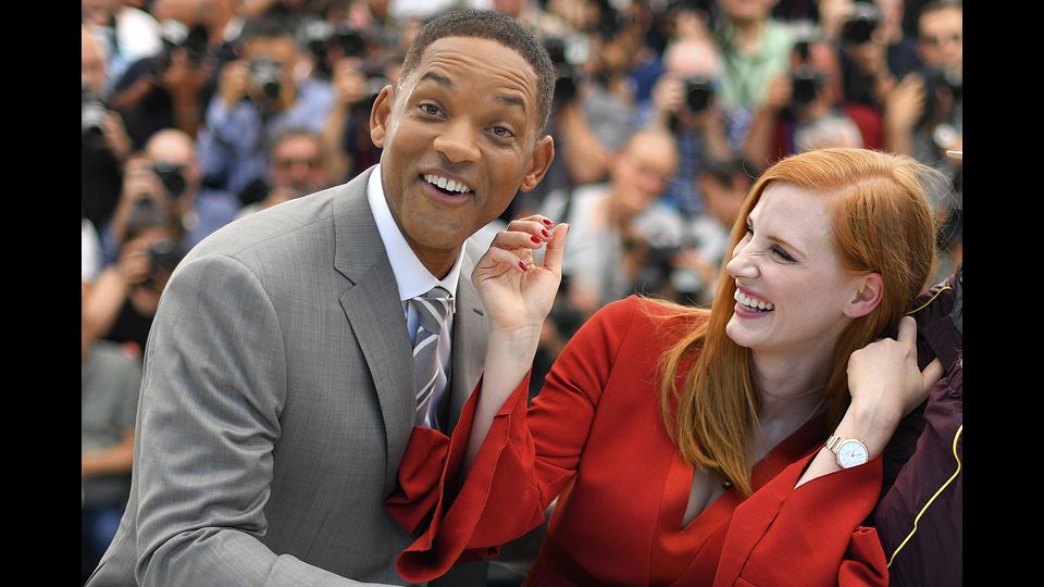 &nbsp;Gli attori Will Smith e Jessica Chastain, membri della giuria (Afp)