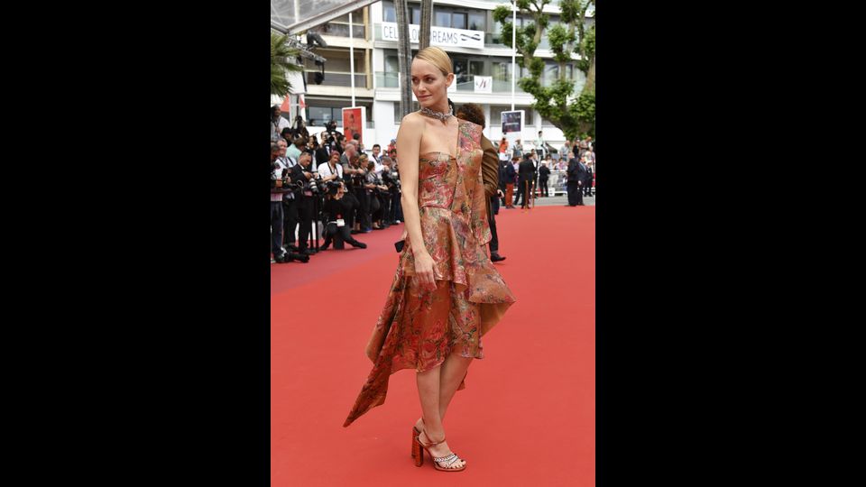 &nbsp;La modella statunitense Amber Valletta. 70esima edizione del Festival di Cannes a Cannes (Afp)