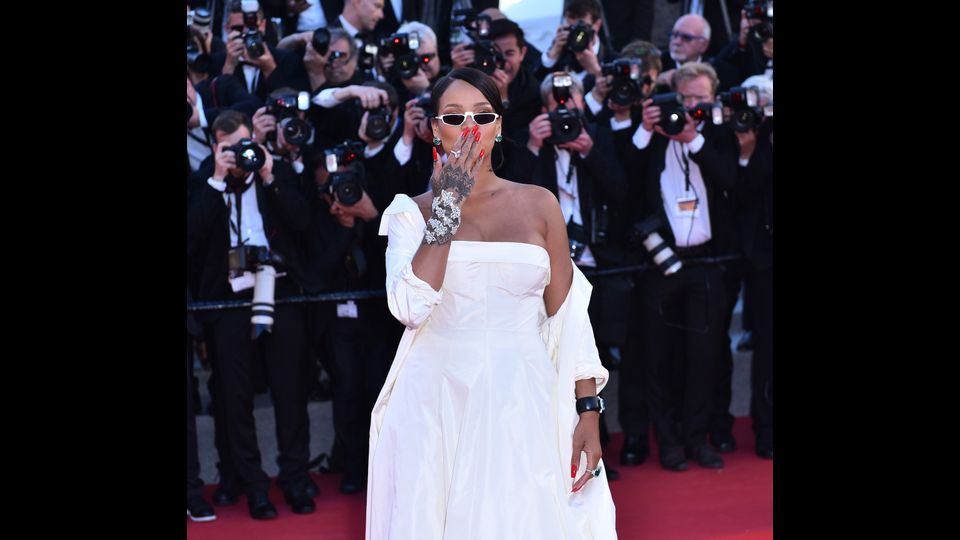 &nbsp;Rihanna sul Red Carpet (Afp)