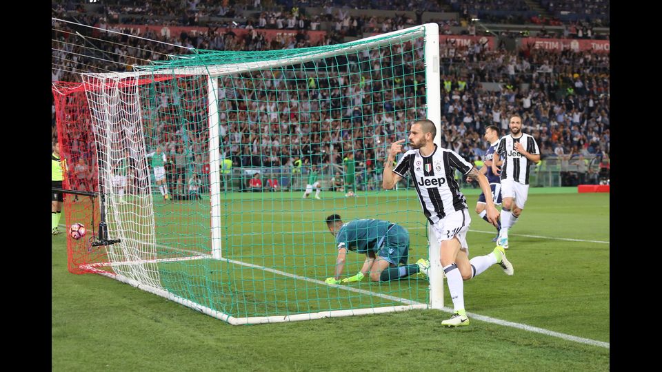 17 maggio 2017Leonardo Bonucci dopo il gol contro la Lazio nella finale di Coppa Italia (Afp)&nbsp;