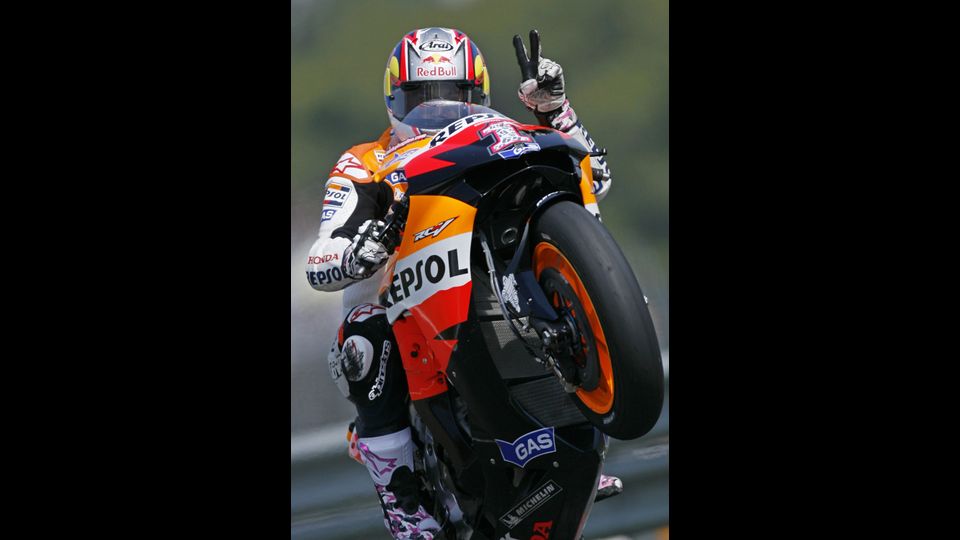 Nicky Hayden dopo una sessione di prove libere della MotoGP sulla pista di Estoril il 15 settembre 2007, alla vigilia del Gran Premio del Portogallo (Afp)&nbsp;
