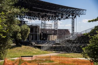 Il palco per il musical 'Divo Nerone' Opera Rock (AGF)&nbsp;