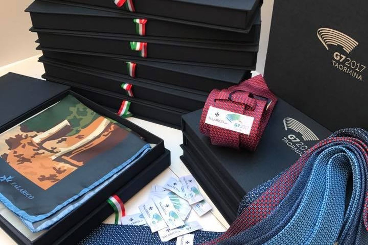 &nbsp;Le cravatte Talarico realizzate per il G7