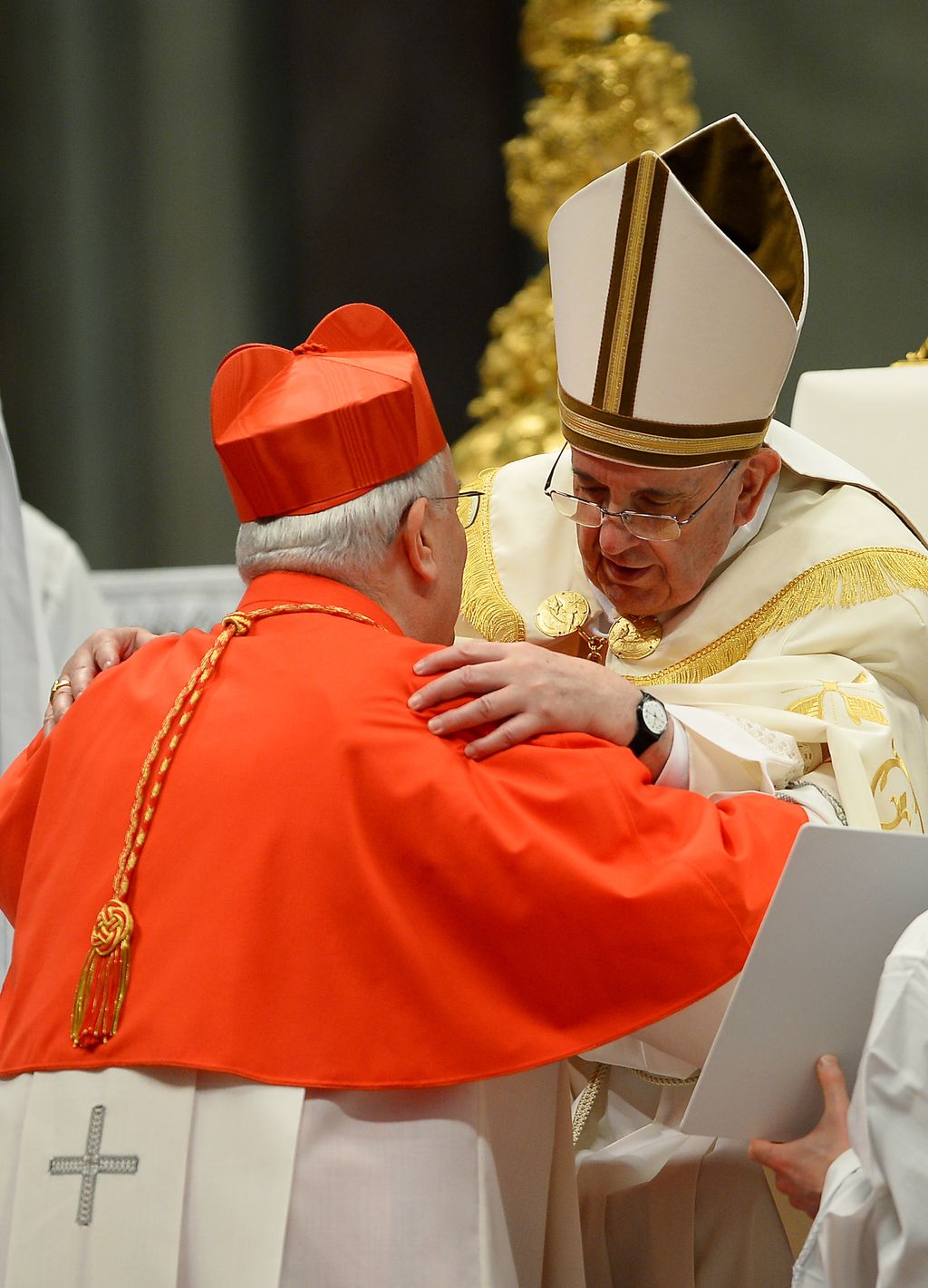&nbsp;Papa Francesco e Gualtiero Bassetti, arcivescovo di Perugia (AFP)