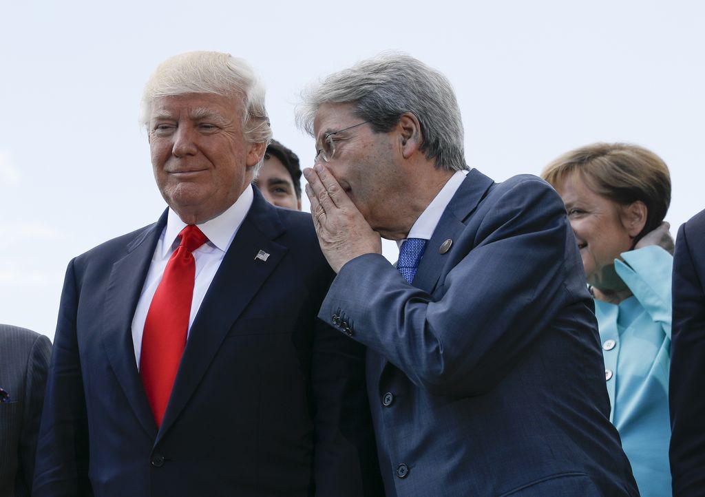 &nbsp;Donald Trump e Paolo Gentiloni