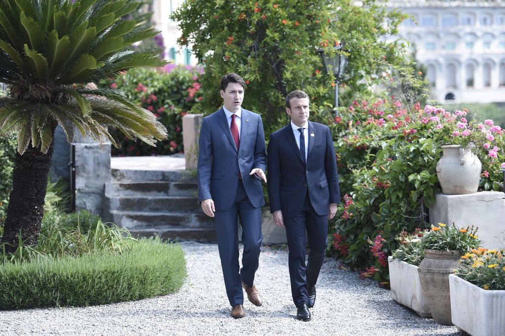 &nbsp;Justin Trudeau ed Emmanuel Macron