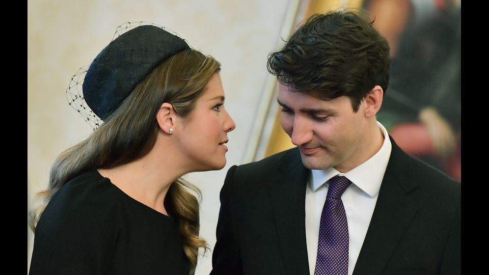 &nbsp;Justin e Sophie Trrudeau al Vaticano (Afp)