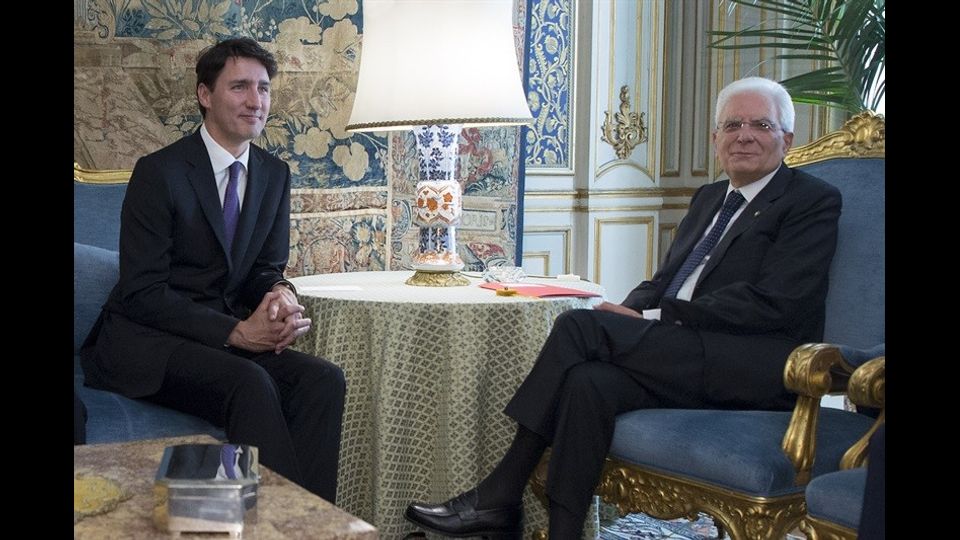 &nbsp;L'incontro di Trudeau con il presidente Mattarella (Quirinale)