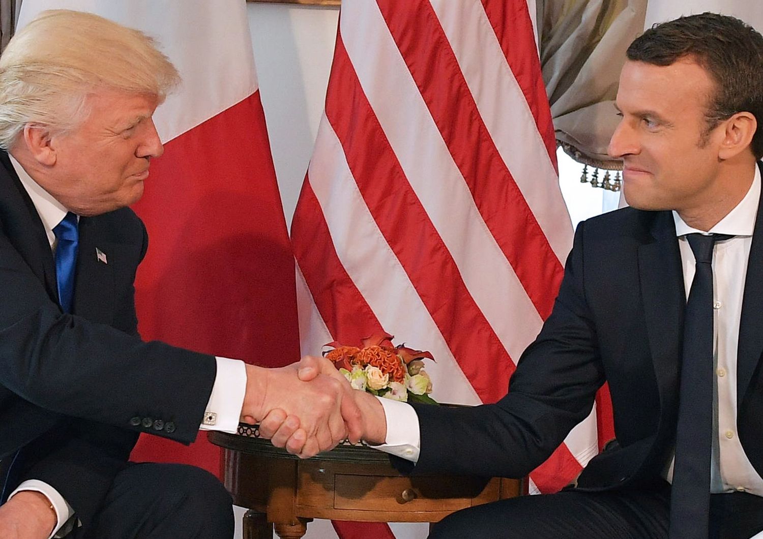 &nbsp;Donald Trump ed Emmanuel Macron