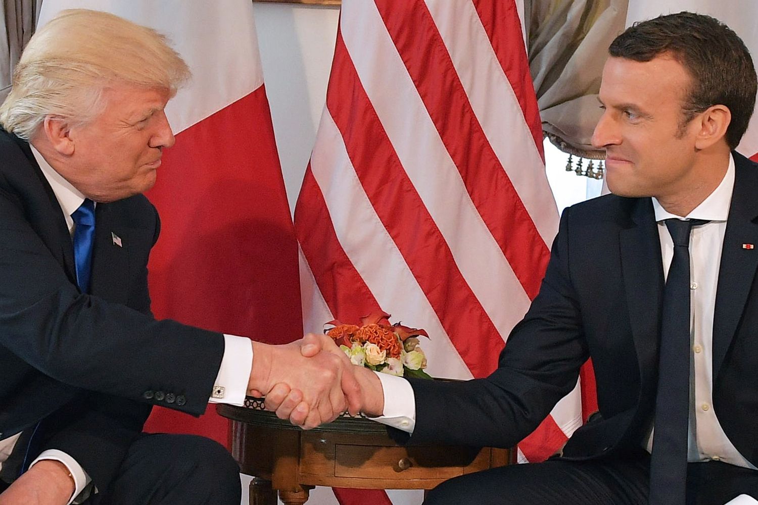 &nbsp;Donald Trump ed Emmanuel Macron