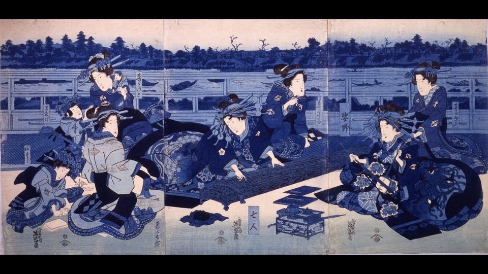 &nbsp;Keisai Eisen - Cortigiane e loro assistenti presso un accampamento temporaneo, 1836