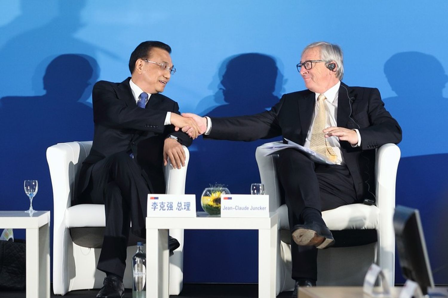 &nbsp;Li Keqiang e Jean-Claude Juncker