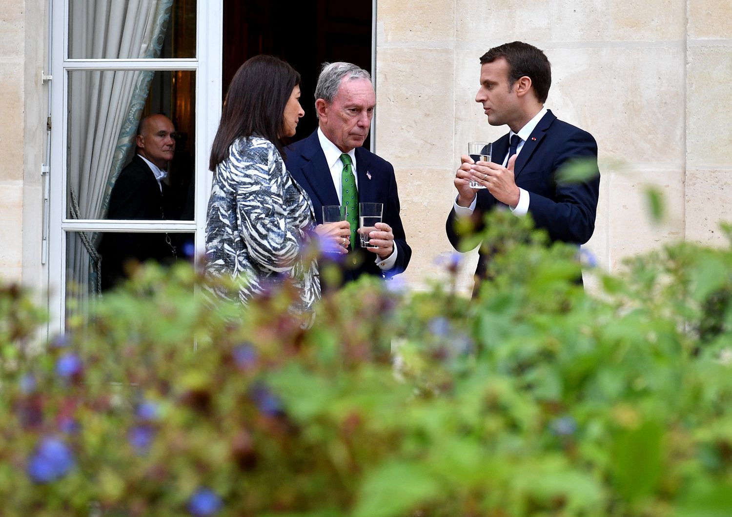 &nbsp;Michael Bloomberg ed Emmanuel Macron (Afp)