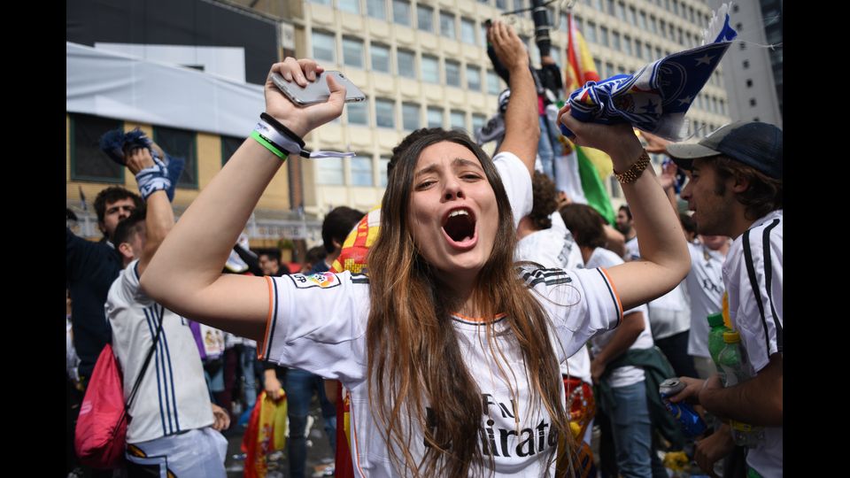 Una sostenitrice del Real Madrid (Afp)&nbsp;