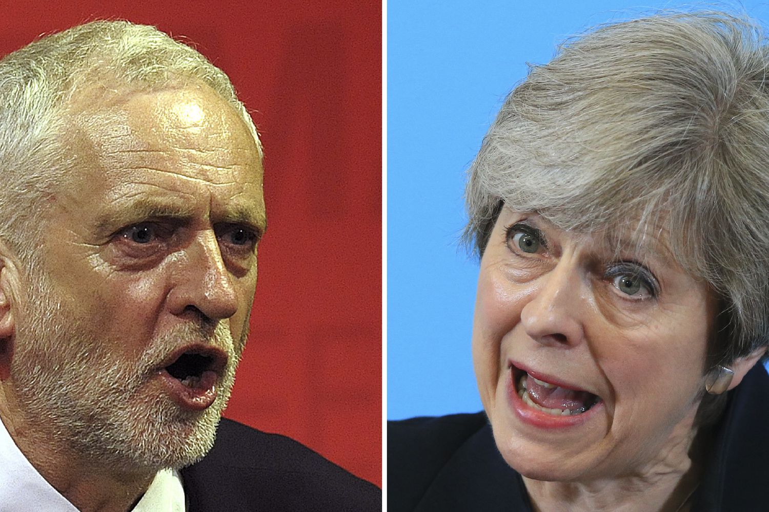 Jeremy Corbyn e Theresa May (AFP)&nbsp;