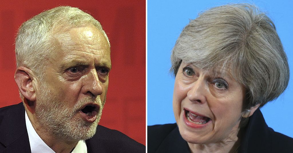 Jeremy Corbyn e Theresa May (AFP)&nbsp;