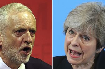 Jeremy Corbyn e Theresa May (AFP)&nbsp;