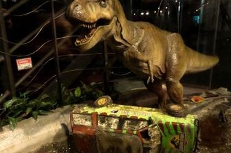 Jurassic Park - 1993 - Ricostruzione in miniatura del T. rex del film nel Museo nazionale del cinema di Torino (wikipedia)&nbsp;