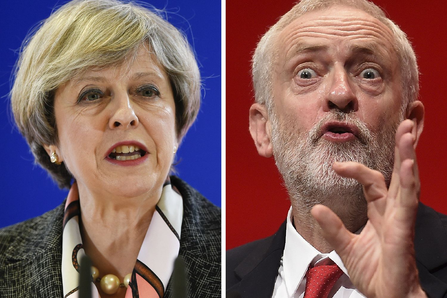 &nbsp;Theresa May e Jeremy Corbyn (Afp)