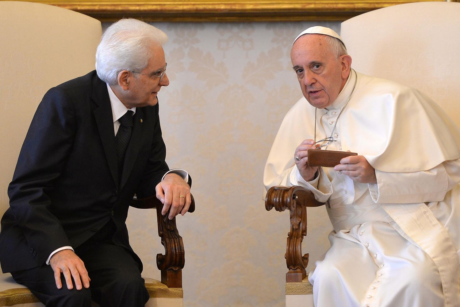 &nbsp;Papa Francesco e Sergio Mattarella (Afp)