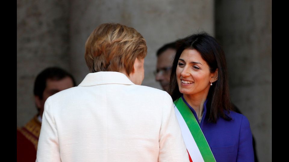 16/16/2017 Virginia Raggi al termine di una conferenza stampa ai Musei Capitolini (AFP)