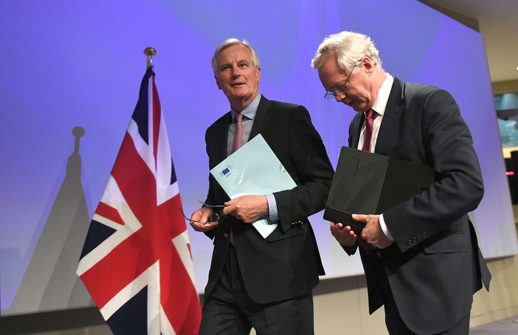 &nbsp;Negoziati Brexit David Davis e Michel Barnier (Afp)