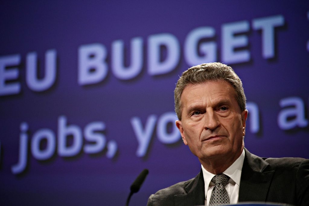 &nbsp;Gunther Oettinger, commissario europeo al Bilancio