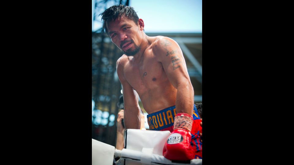 &nbsp;Manny Pacquiao dopo la sconfitta (Afp)