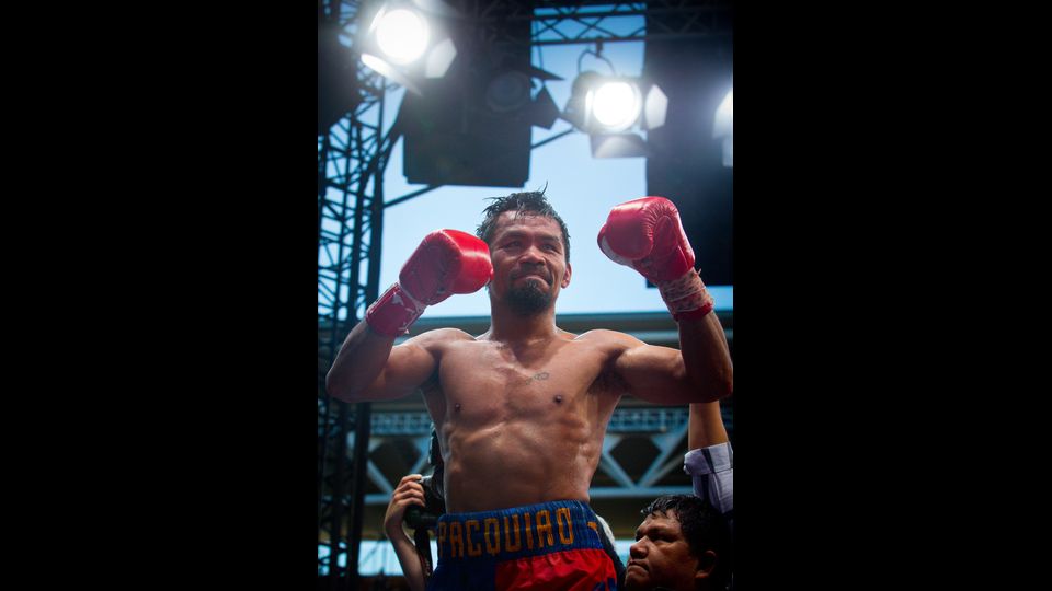 &nbsp;Manny Pacquiao dopo la sconfitta (Afp)