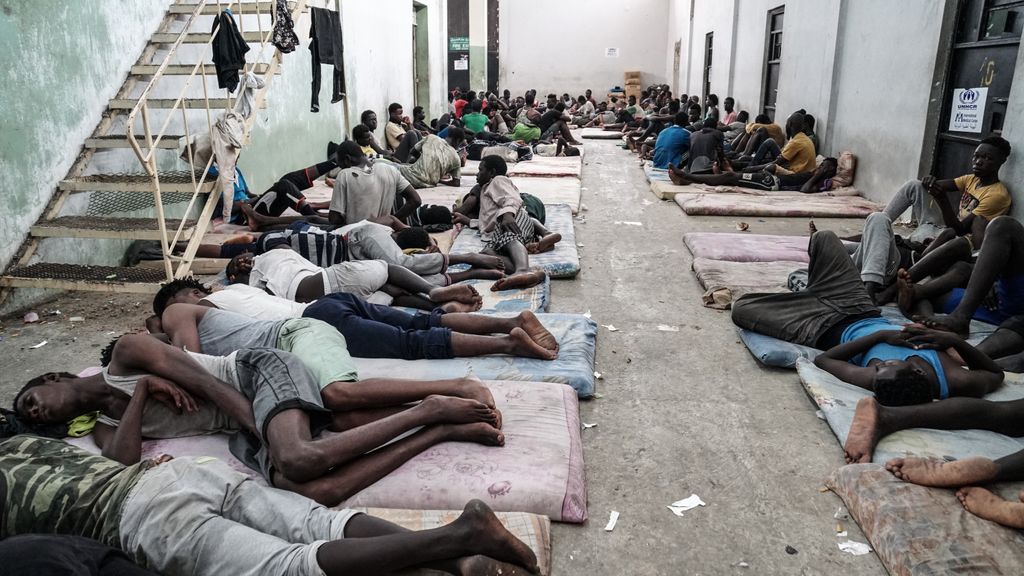 &nbsp;Migranti in un centro di detenzione libico