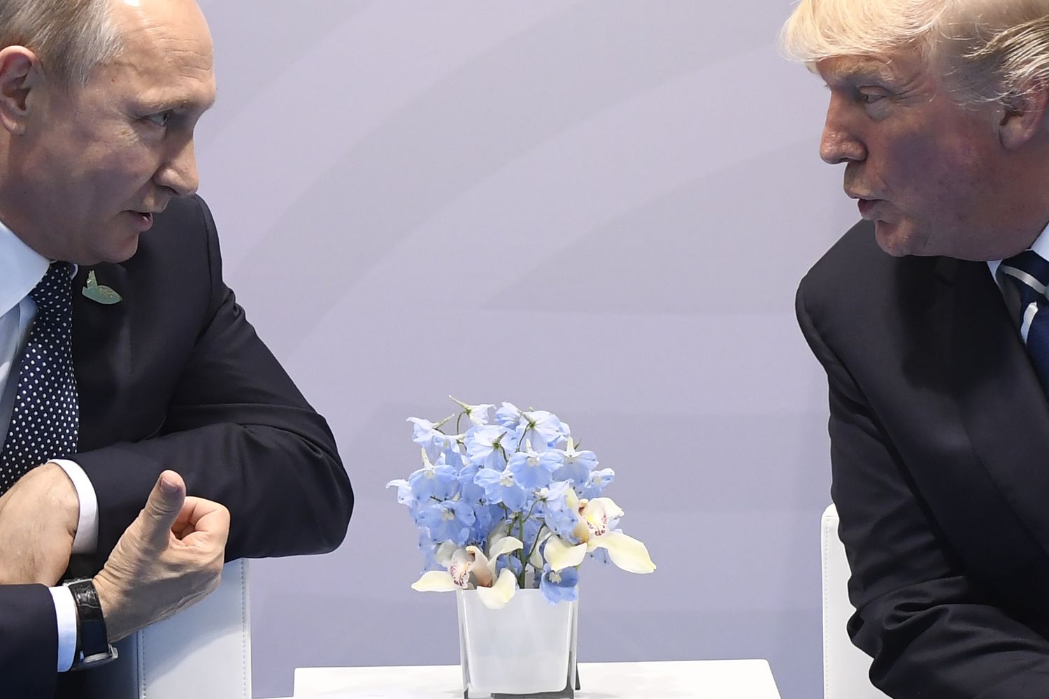 &nbsp;L'incontro tra Trump e Putin al G20 di Amburgo (Afp)