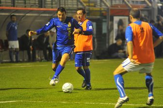 Firenze, partita di calcio tra rappresentanza sindaci e rappresentanza parlamentari. Nella foto Matteo Renzi (Agf)&nbsp;