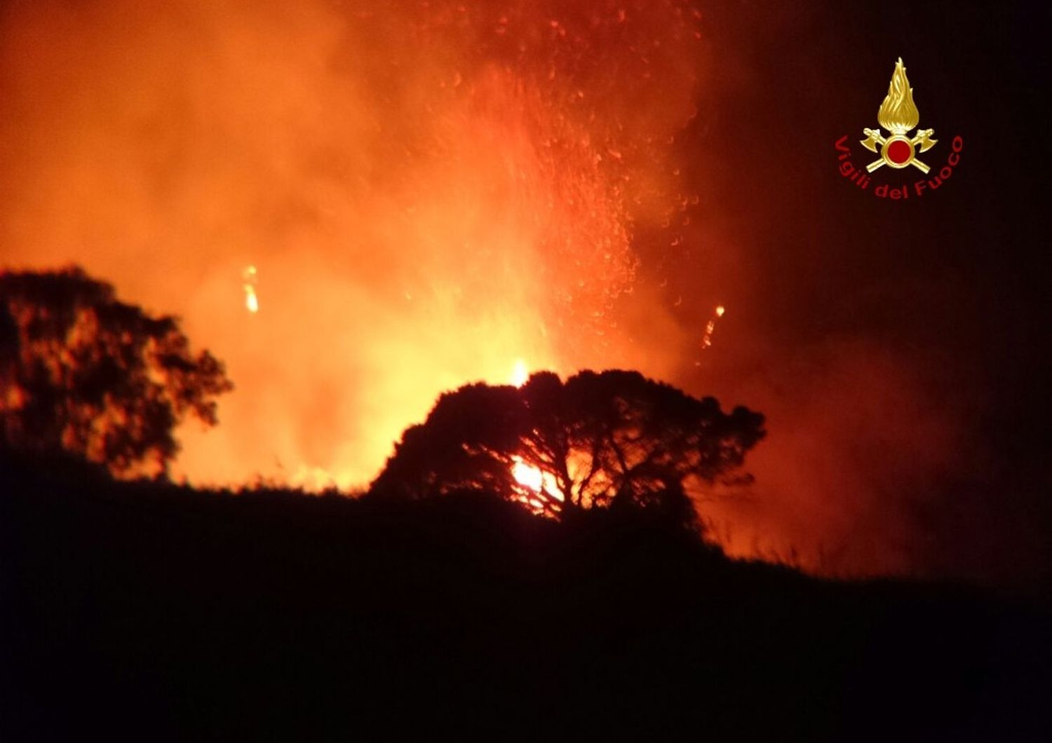 &nbsp;Messina incendi boschiviFoto: Vigili del Fuoco