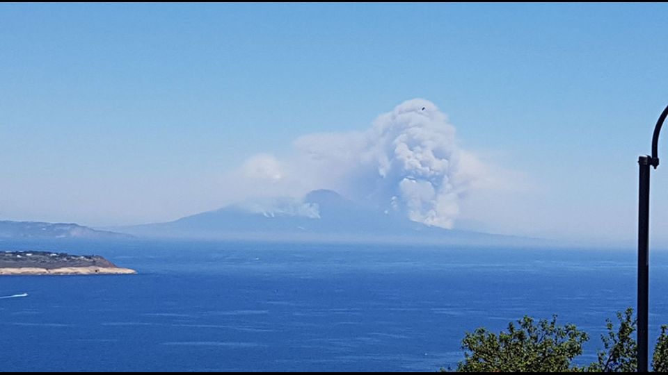 Una foto di fumo che viene fuori dal Vesuvio in fiamme, non per un&rsquo;eruzione, ma per un grosso incendio. E l&rsquo;immagine di mostro pensante, che sembra osservare quello che avviene sul monte, quasi a scrutare le azioni dell&rsquo;uomo sulla terra. &quot;Dopo millenni il mostro del Vesuvio &egrave; uscito&quot;, ha scritto Rosario Scotto Di Minico sul suo profilo &nbsp;Facebook insieme all'immagine, che mostra appunto il volto minaccioso che emerge dalla forma del fumo. Istantanea davvero molto curiosa, catturata dal cellulare della figlia. Uno scherzo della natura o uno scherzo dello smartphone?