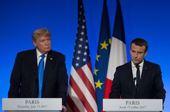 &nbsp;Trump e Macron (Afp)