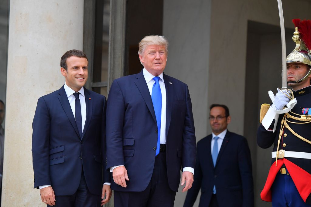 &nbsp;Trump e Macron (Afp)