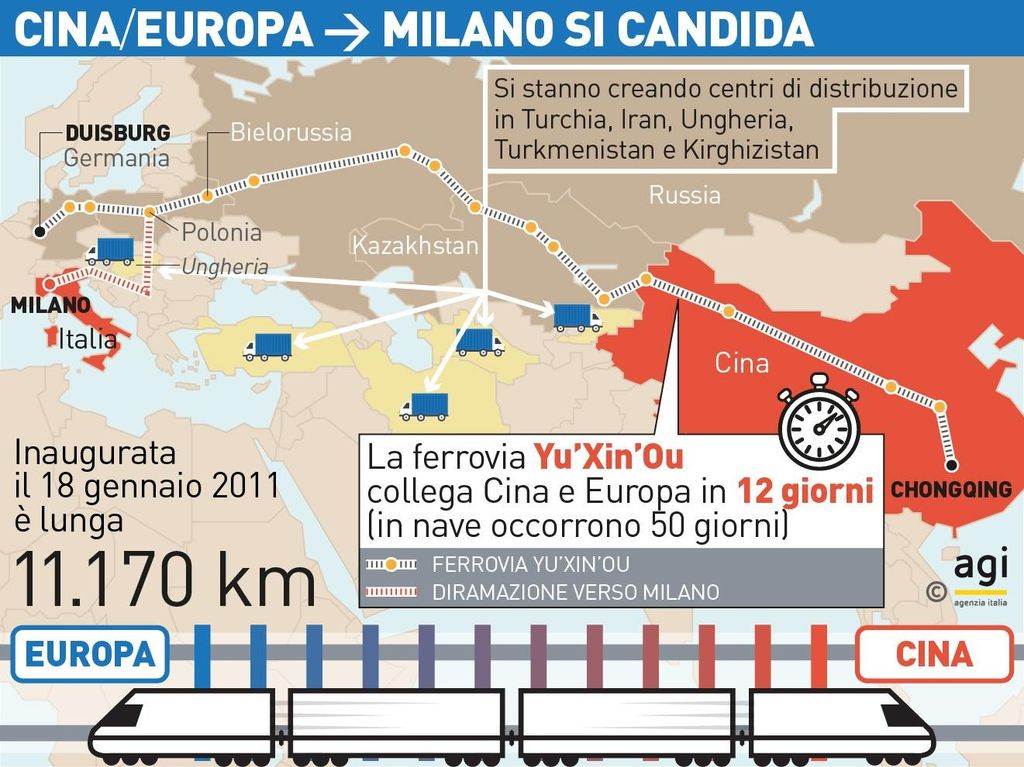 Infografica - Linea ferroviaria Chongqing-Duisburg&nbsp;