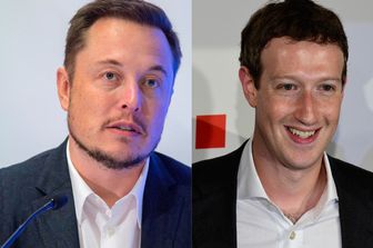 Musk e Zuckerberg (Afp)