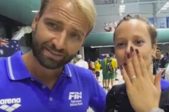 &nbsp;Gli auguri di Federica Pellegrini a Valerio Catoia, atleta down