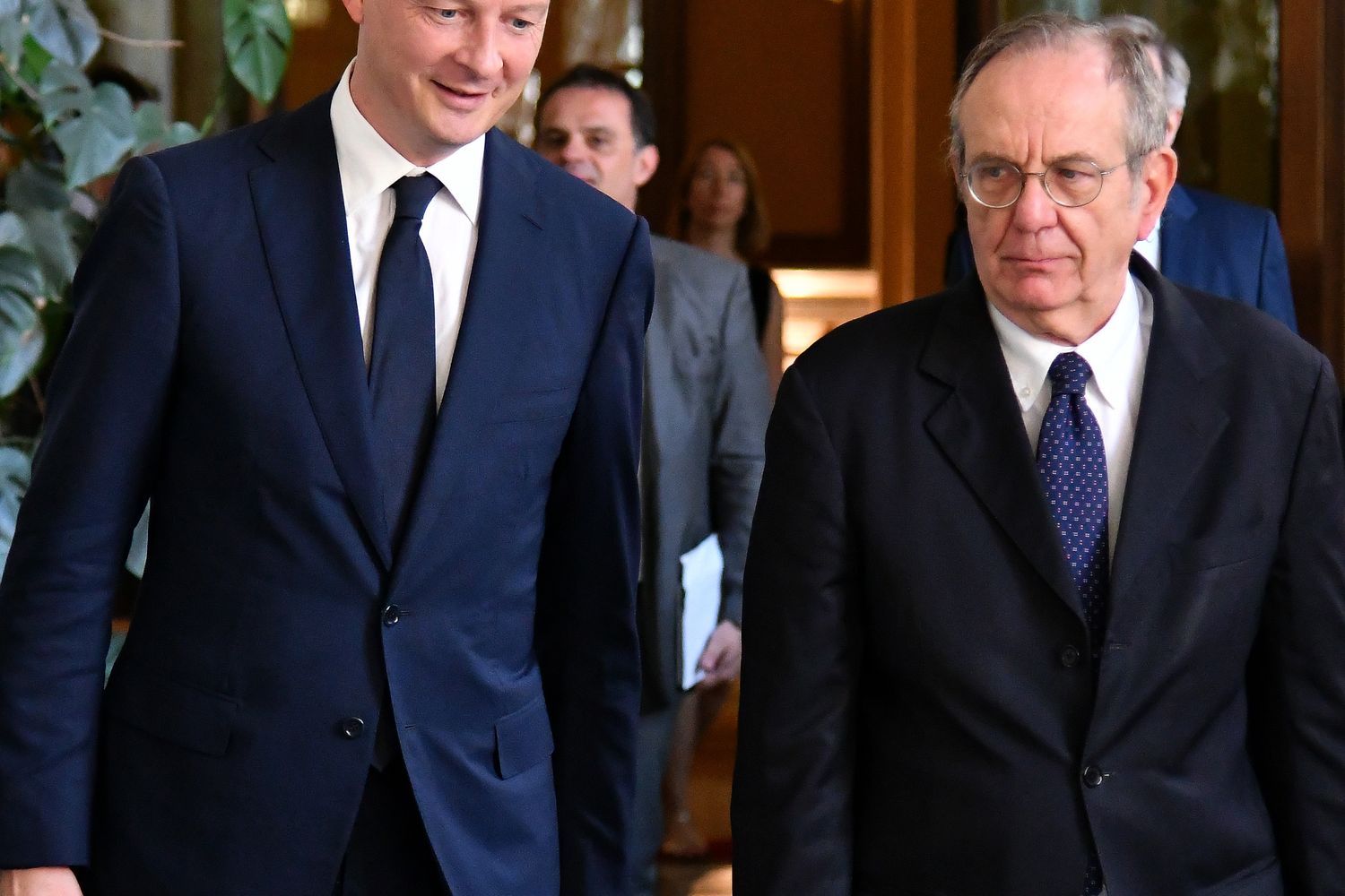 Padoan e Bruno Le Maire (Afp)