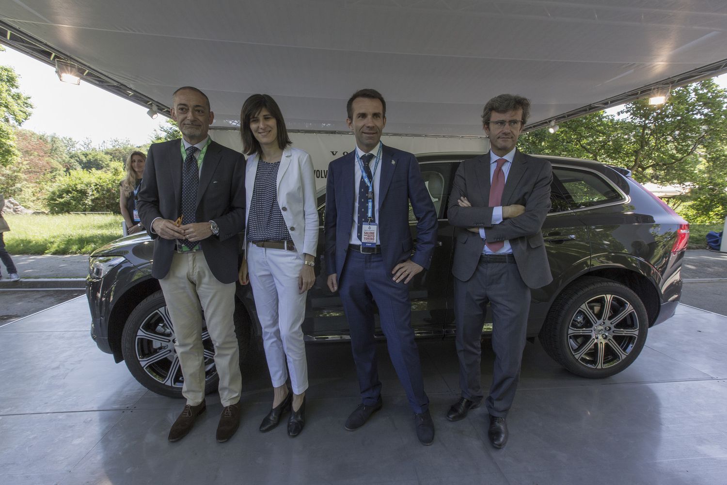 Salone dell'Auto Torino 2017, la Sindaca di Torino Chiara Appendino in visita allo Stand Volvo con il Presidente del Salone Andrea Levy