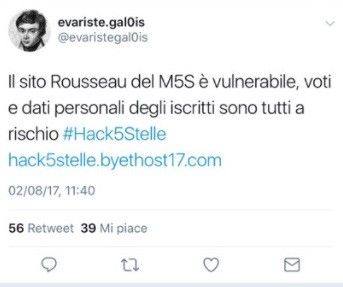 &nbsp;Il tweet dell'hacker prima della chiusura dell'account&nbsp;