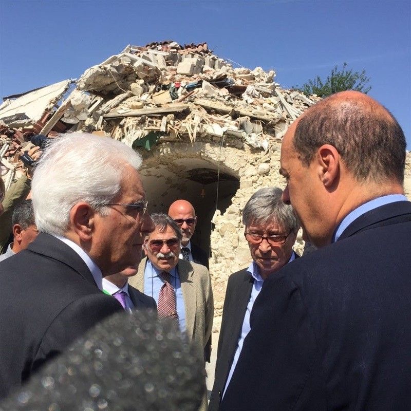 Il presidente Mattarella in visita ad Accumoli