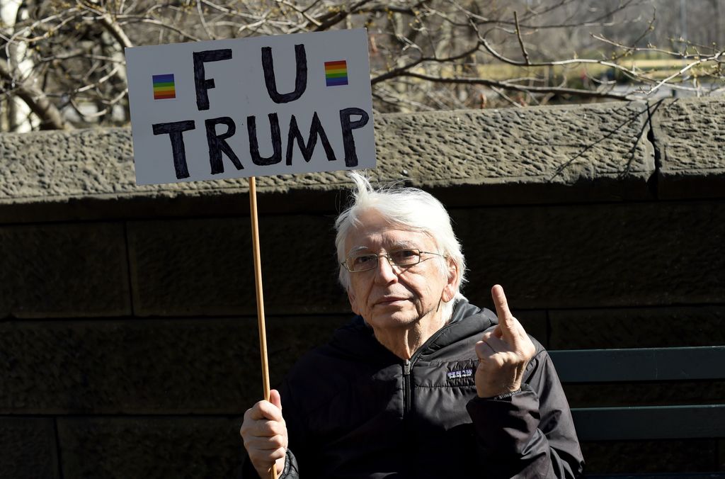 &nbsp;Un manifestante anti-Trump