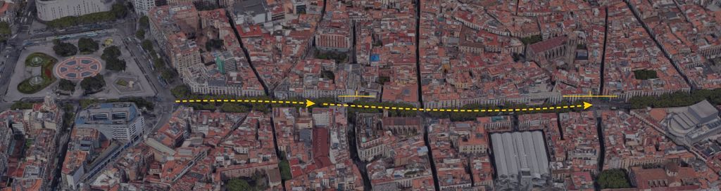 &nbsp;Il percorso del furgone su Las Ramblas