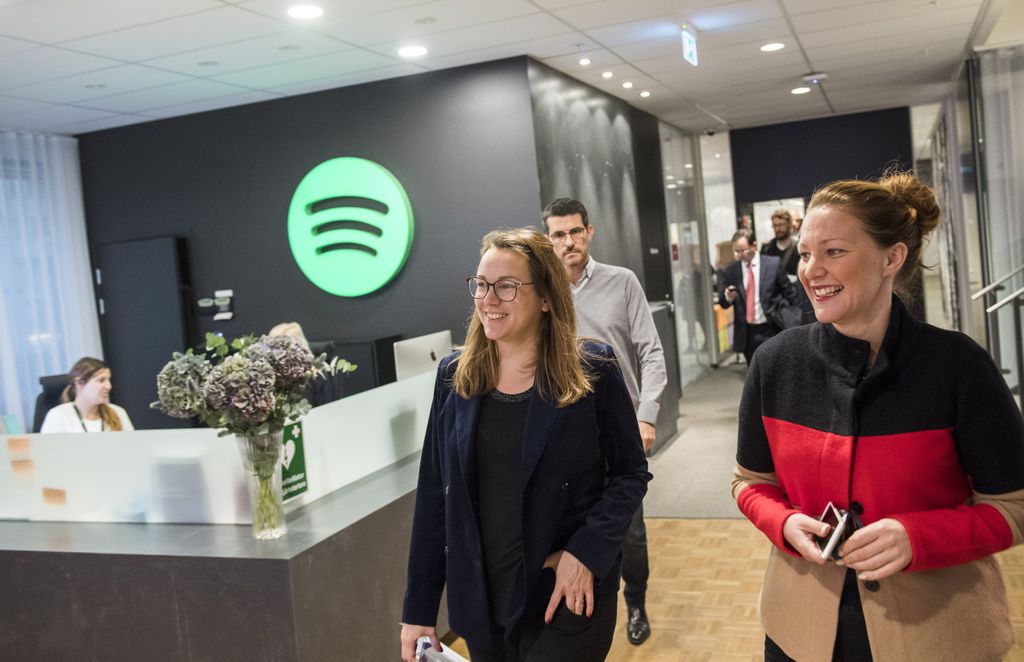 &nbsp;L'ex ministro del digitale francese, Axelle Lemaire, visita il quartier generale di Spotify a Stoccolma