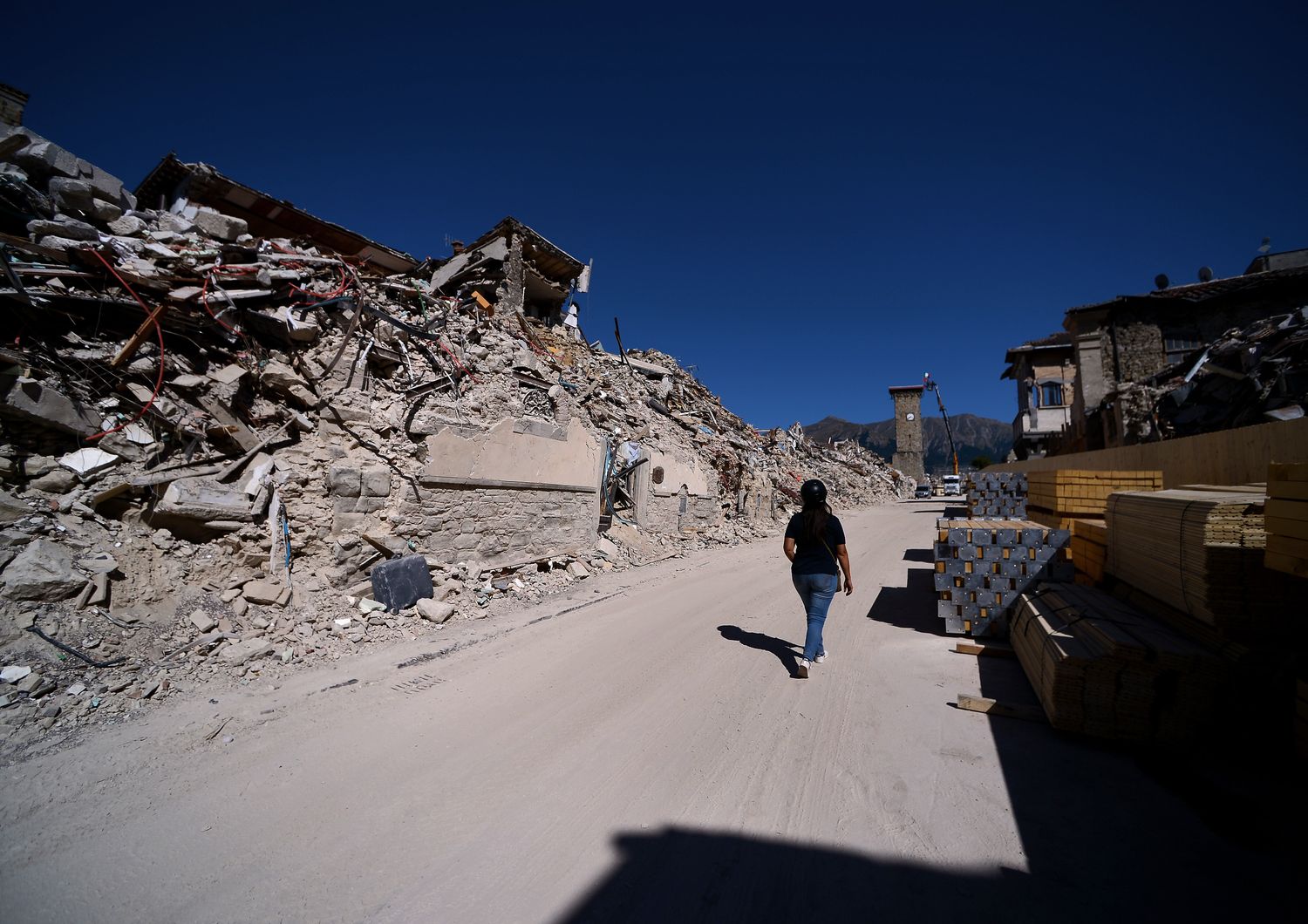 &nbsp;Amatrice un anno dopo dal terremoto che uccise quasi 300 persone e distrusse la piccola citt&agrave;